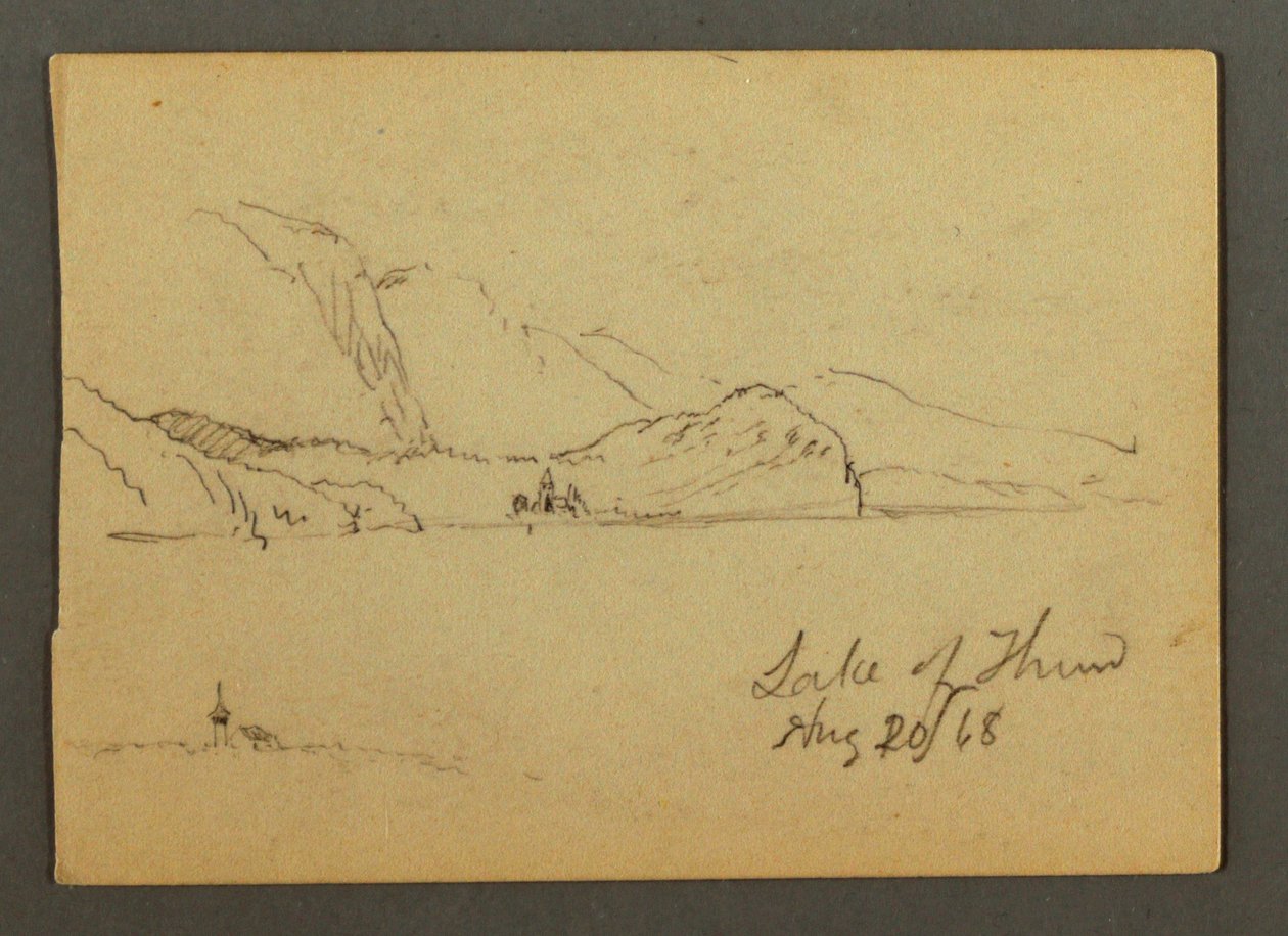 Dessin, lac de Thoune, Oberland bernois, 20 août 1868 - Frederic Edwin Church