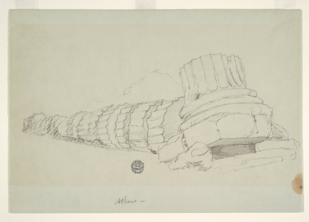 Colonne tombée du Temple de Zeus Olympien, Athènes - Frederic Edwin Church