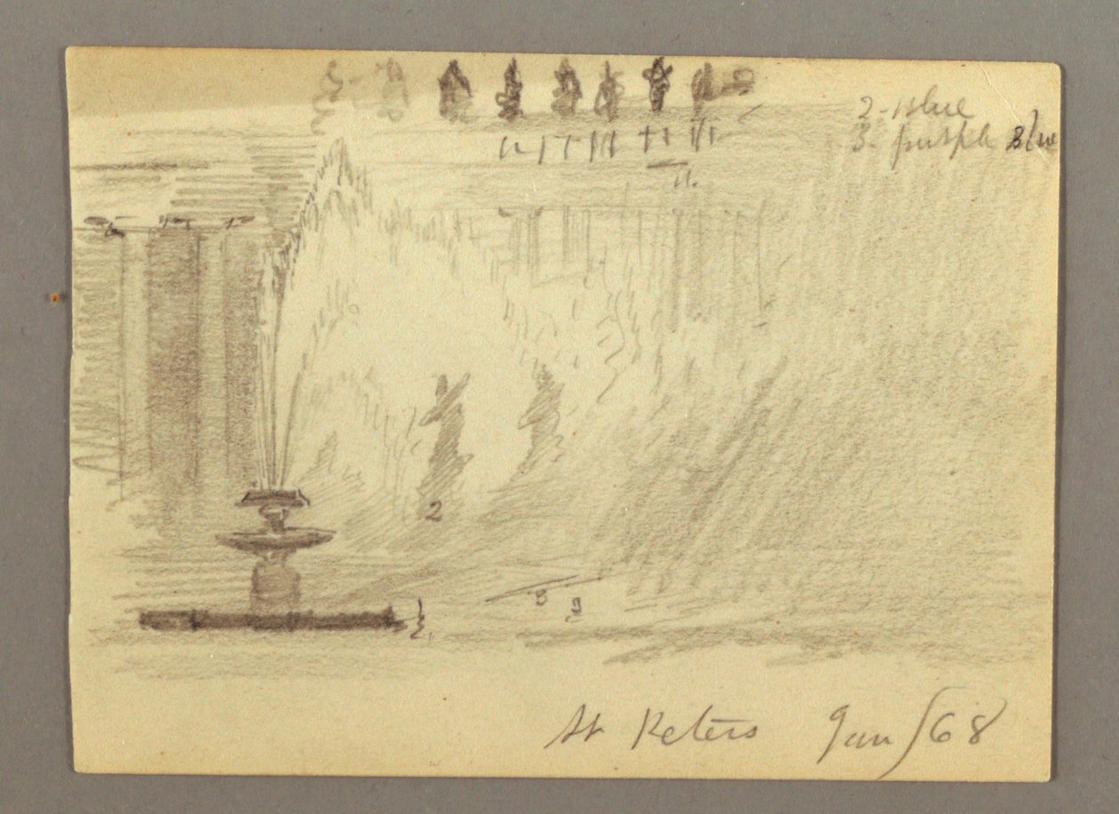Fontaine sur la place de la basilique Saint-Pierre, Rome, Italie - Frederic Edwin Church