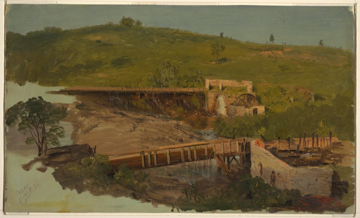 Colline avec viaducs et moulins en ruine, près de Catskill, New York - Frederic Edwin Church