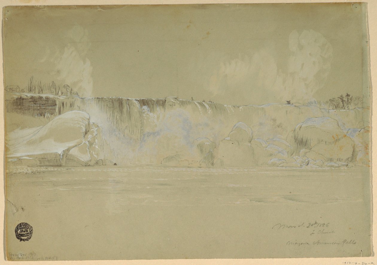 Chutes du Niagara sous la neige, depuis le nord-ouest - Frederic Edwin Church