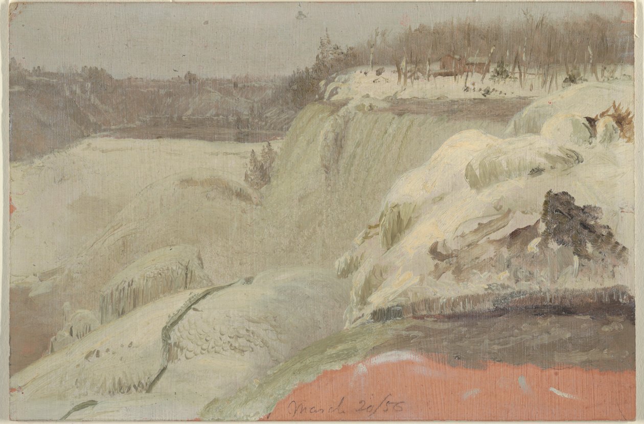Chutes du Niagara sous la neige, vues de Goat Island - Frederic Edwin Church