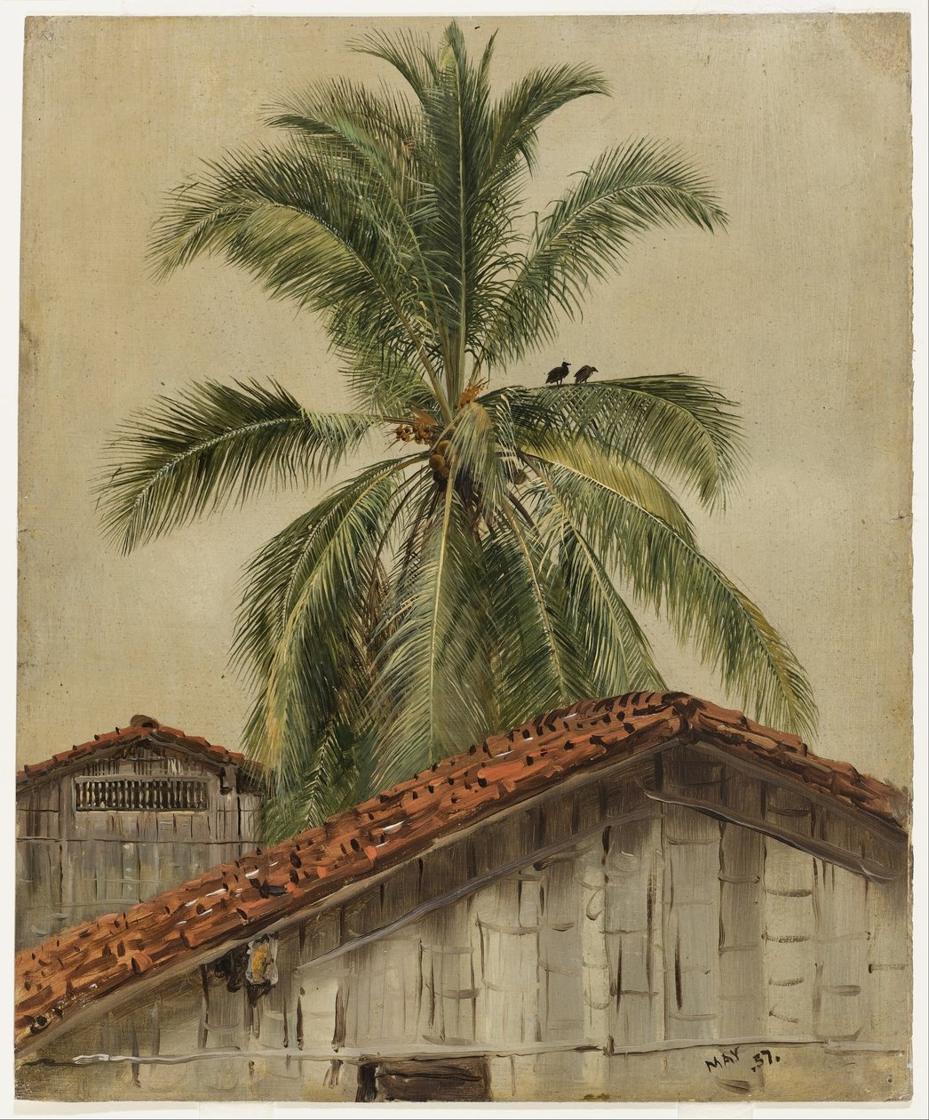 Palmiers et cimes des maisons, Équateur - Frederic Edwin Church