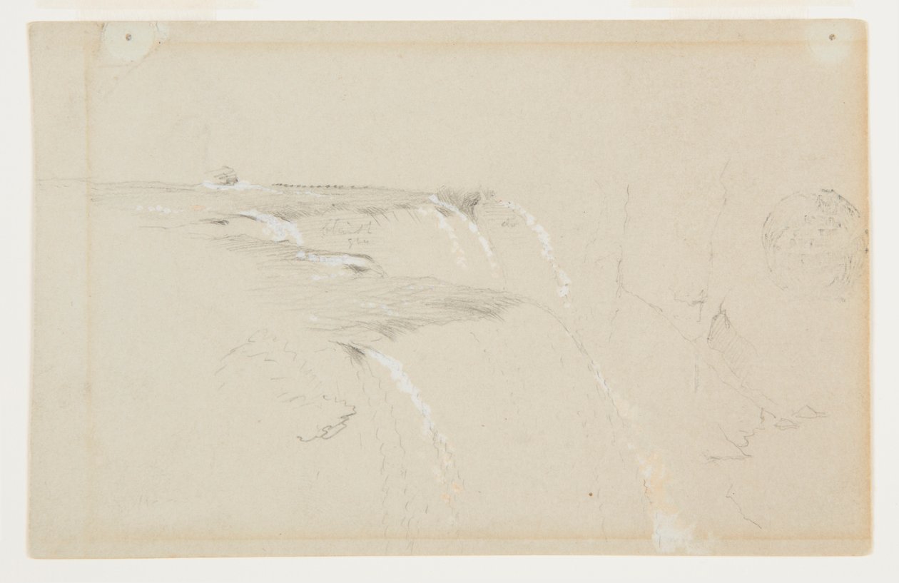 Bord des chutes américaines, rivière Niagara - Frederic Edwin Church
