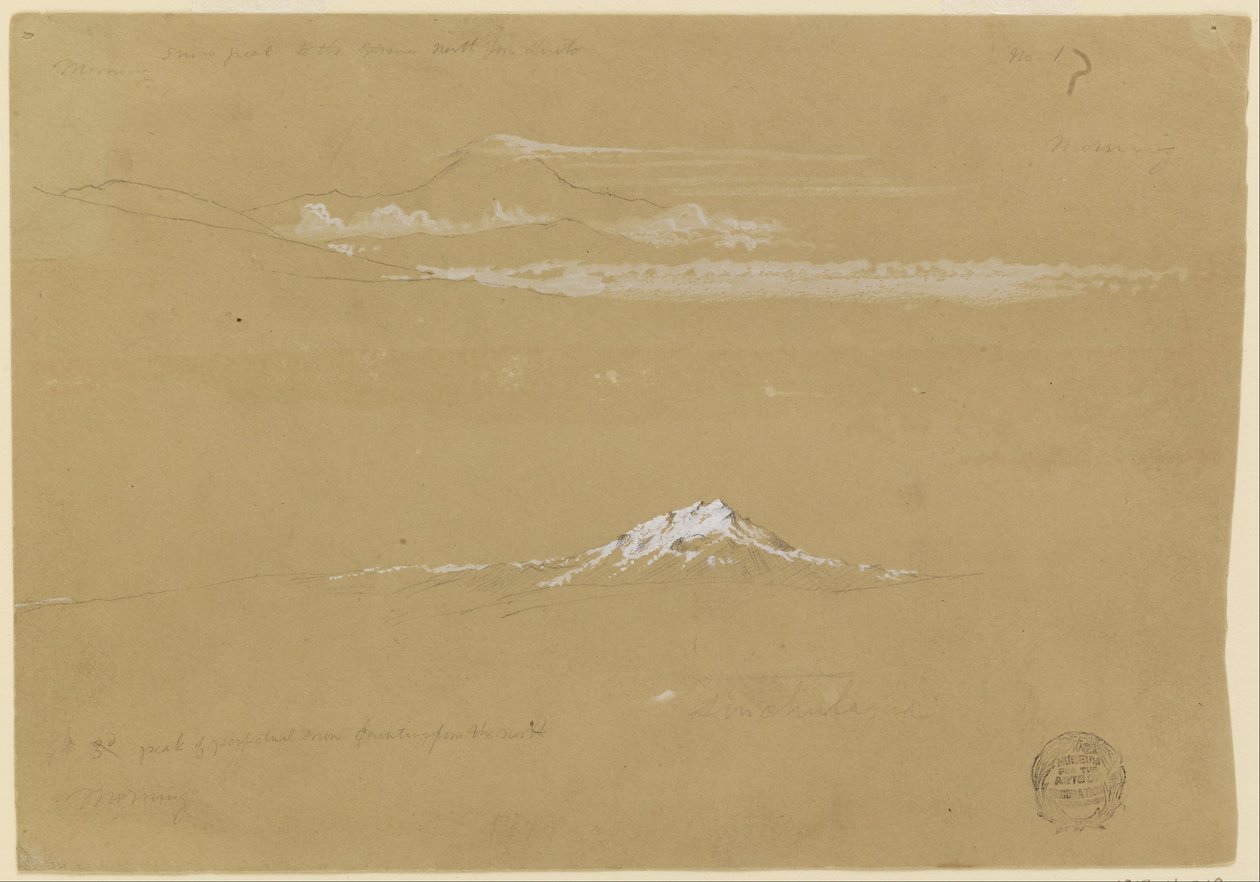 Sincholagua, matin, depuis le temple du soleil, Quito - Frederic Edwin Church