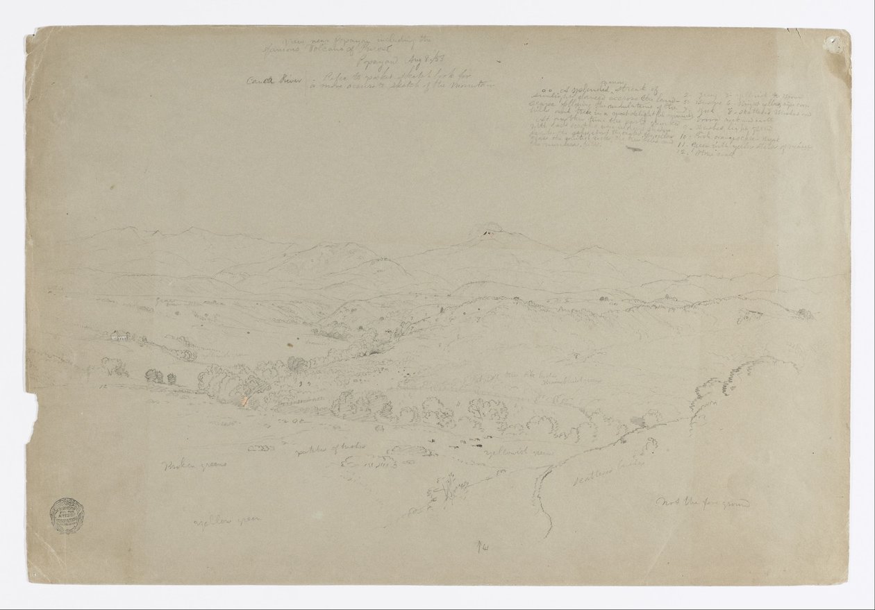 Étude. Paysage avec Mont Puresé. Esquisse. Paysage - Frederic Edwin Church