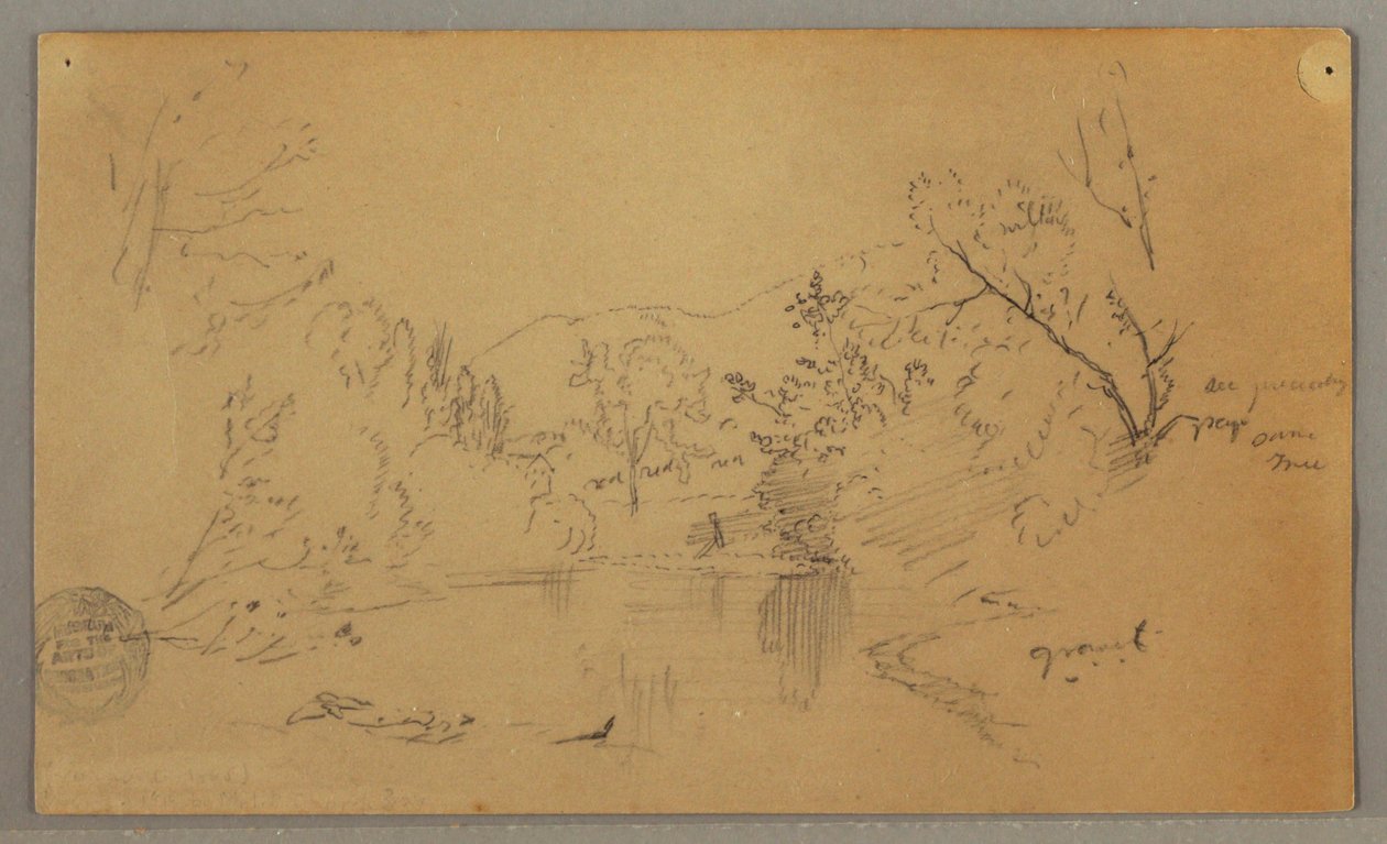 Rivière sinueuse dans une vallée boisée, Vermont - Frederic Edwin Church