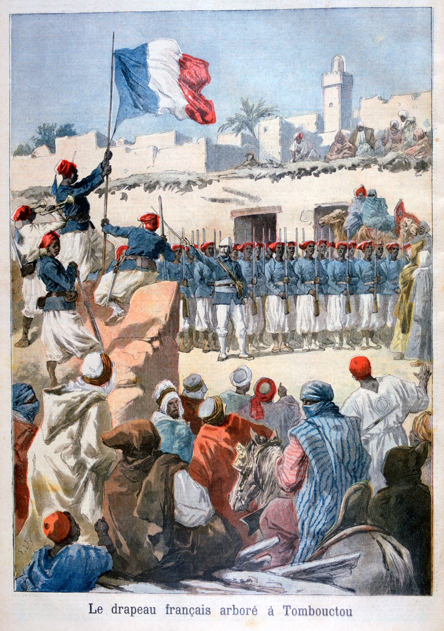 Le lever du drapeau français à Tombouctou, 1894 - Frederic Lix
