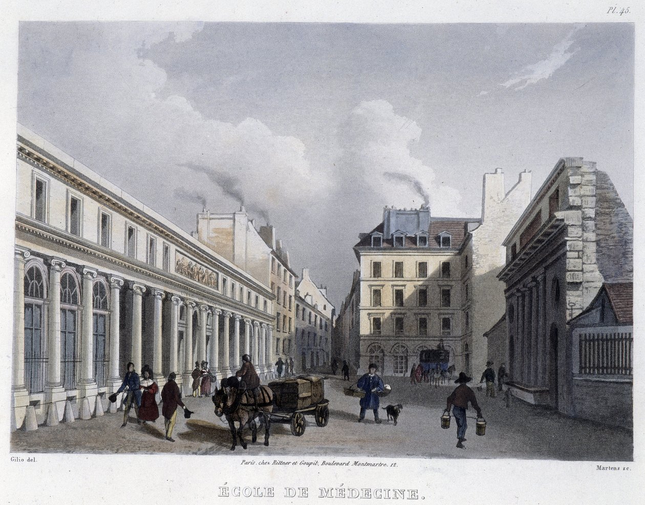 École de médecine - dans « Paris en 1832 » par Martens - Frederic Martens