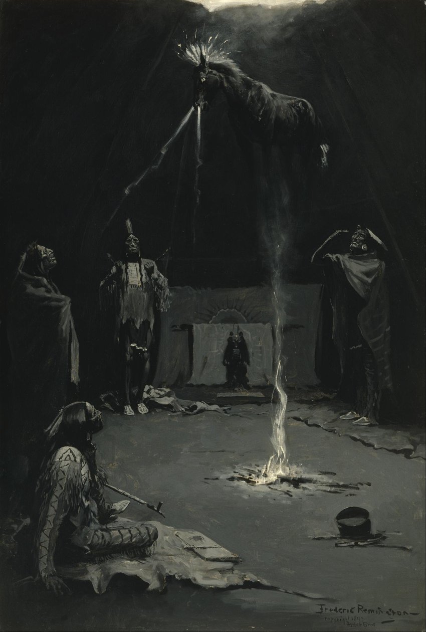 Le dieu indien du feu (Le chemin du cheval-médecine) - Frederic Remington