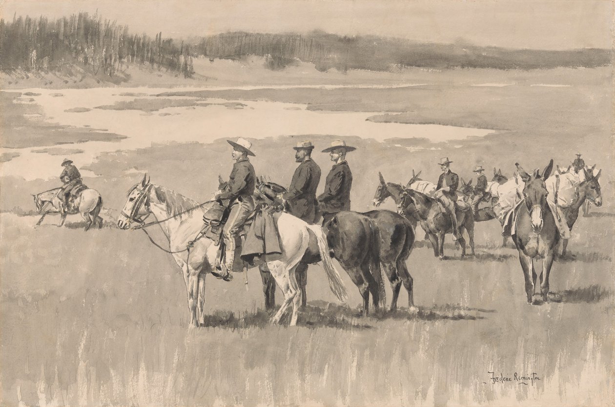 Aux sources - Burgess trouvant un gué, vers 1893 - Frederic Remington