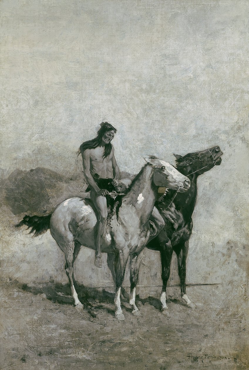 Le mangeur de feu a jeté sa victime sur son poney, c.1900 - Frederic Remington