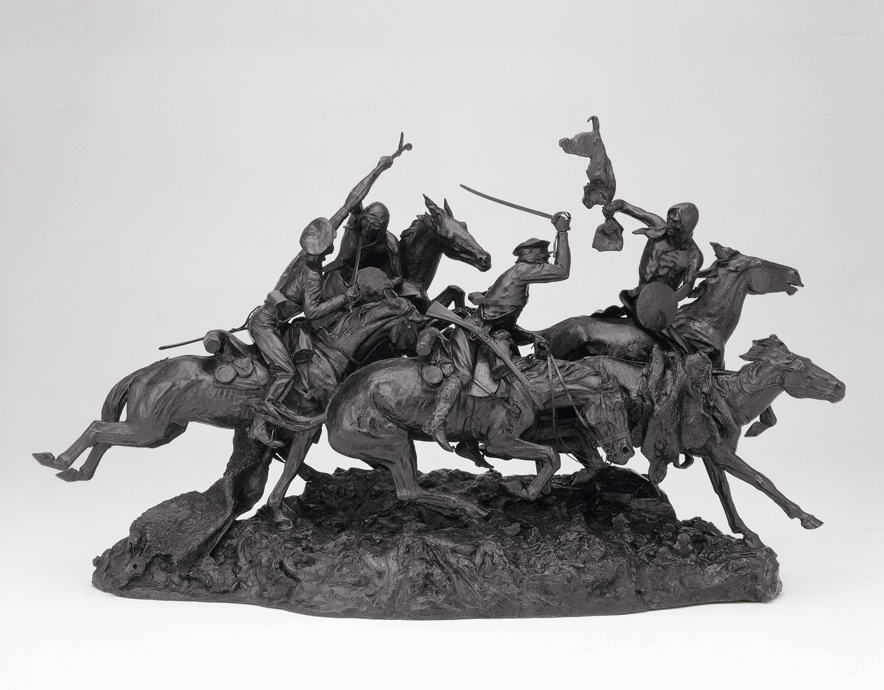 Les vieux dragons de 1850, modelé 1905, coulé 1905-09 - Frederic Remington