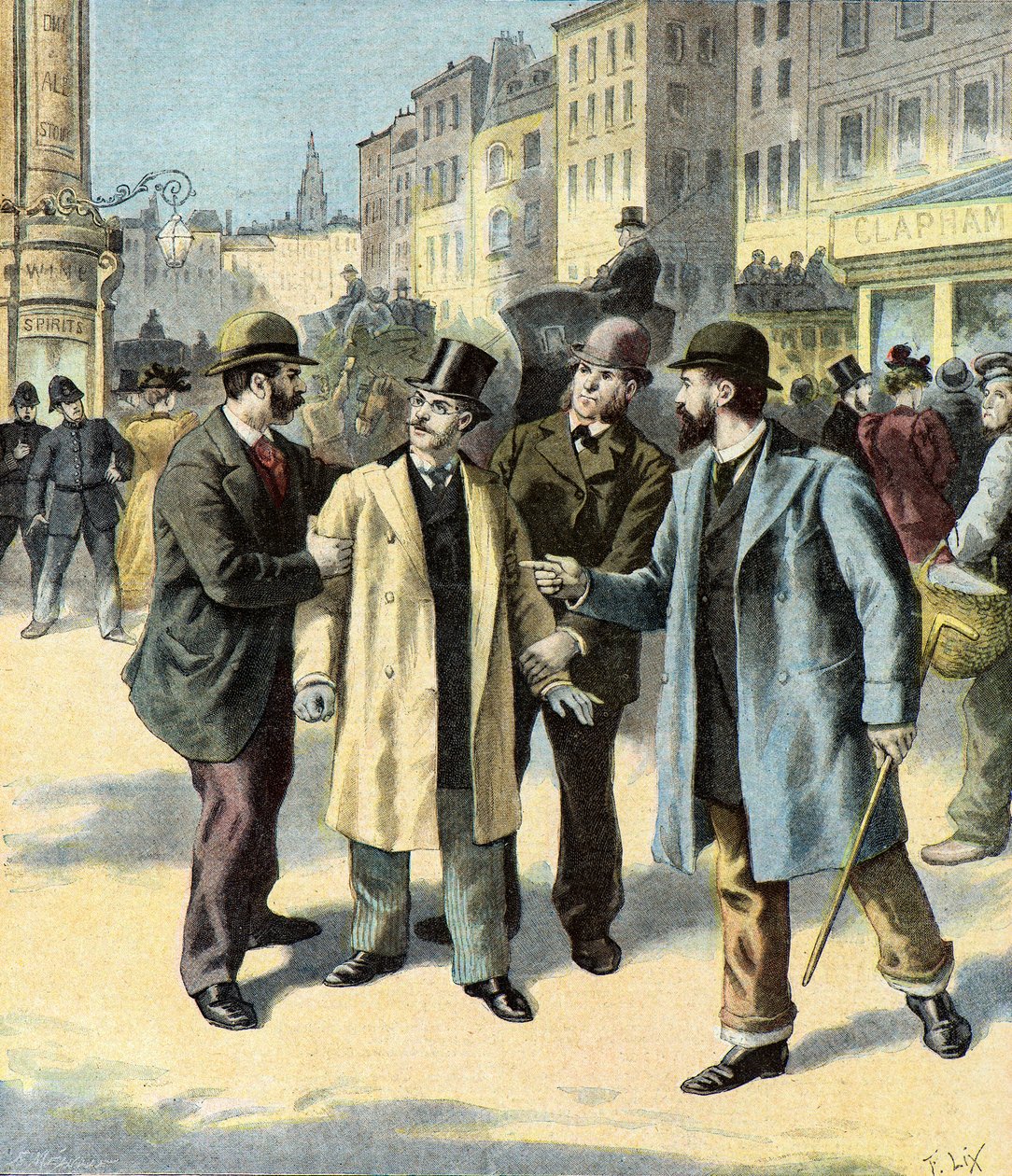 Arrestation de Léopold Emile Aron, 1895 (Illustration) - Frederic Theodore Lix