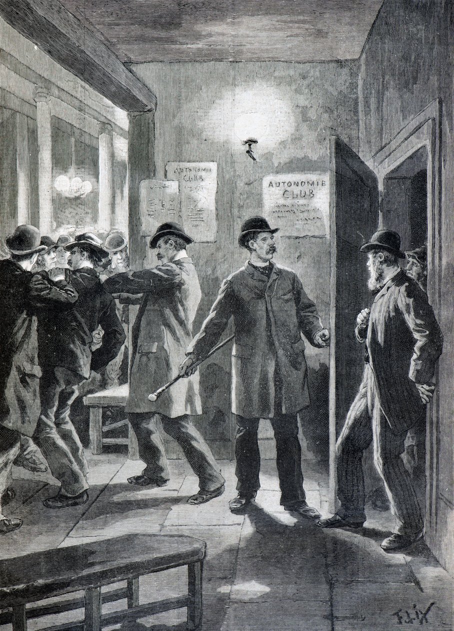 Descente de police dans un club anarchiste, Londres - Frederic Theodore Lix