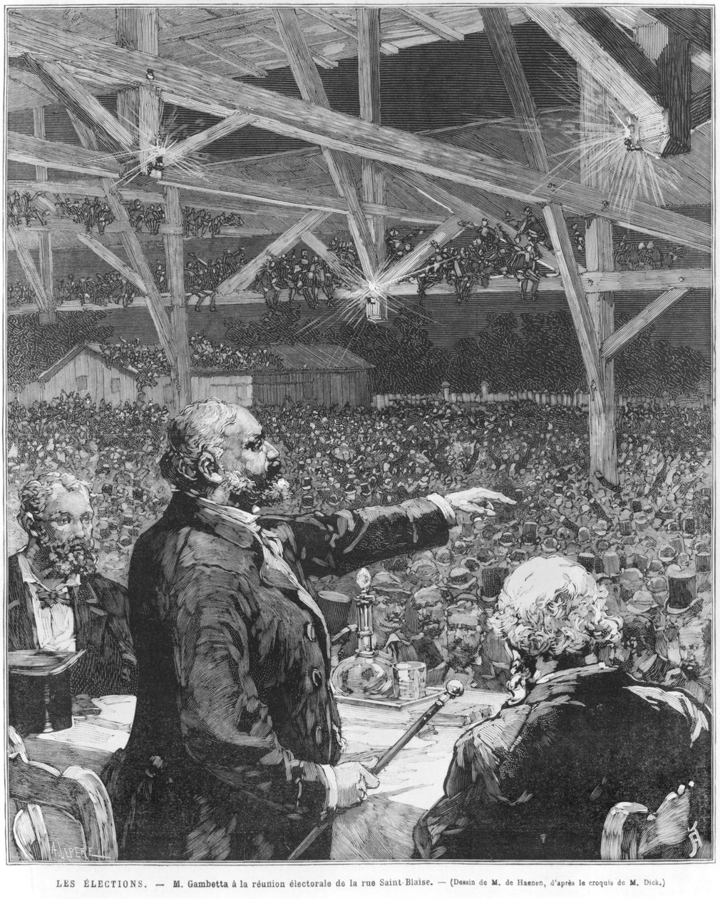 Léon Gambetta à la réunion électorale de la rue Sainte-Blaise - Frederic de Haenen