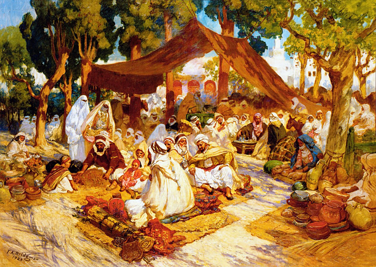 Une soirée dans un campement nord-africain - Frederick Arthur Bridgman