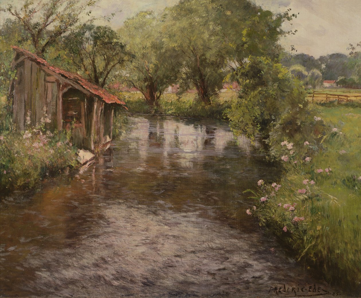 Lavoir sur les rives du Lunain - Frederick Charles Vipont Ede