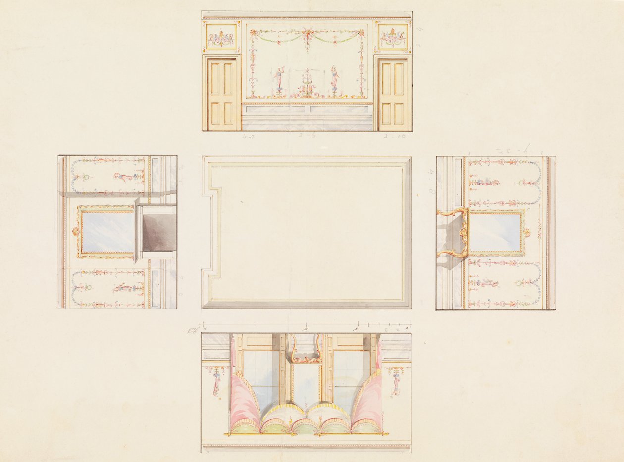 Conception pour le plafond et les quatre murs d