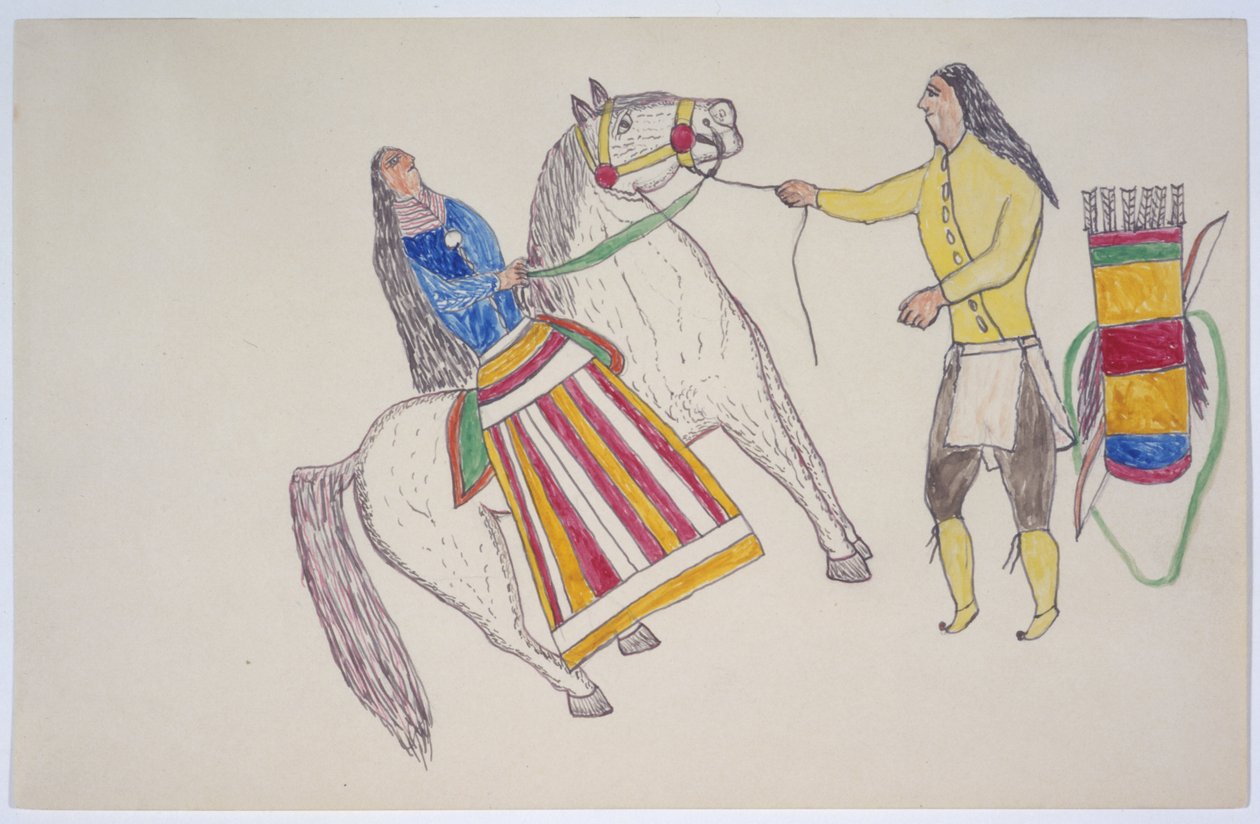 Homme saluant une femme à cheval - Frederick Gokliz