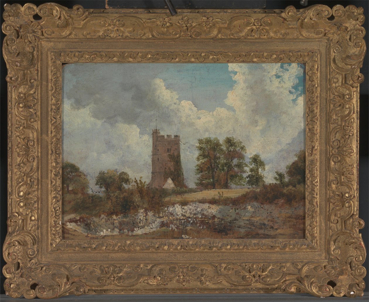 Paysage avec une église - George Frederick Watts