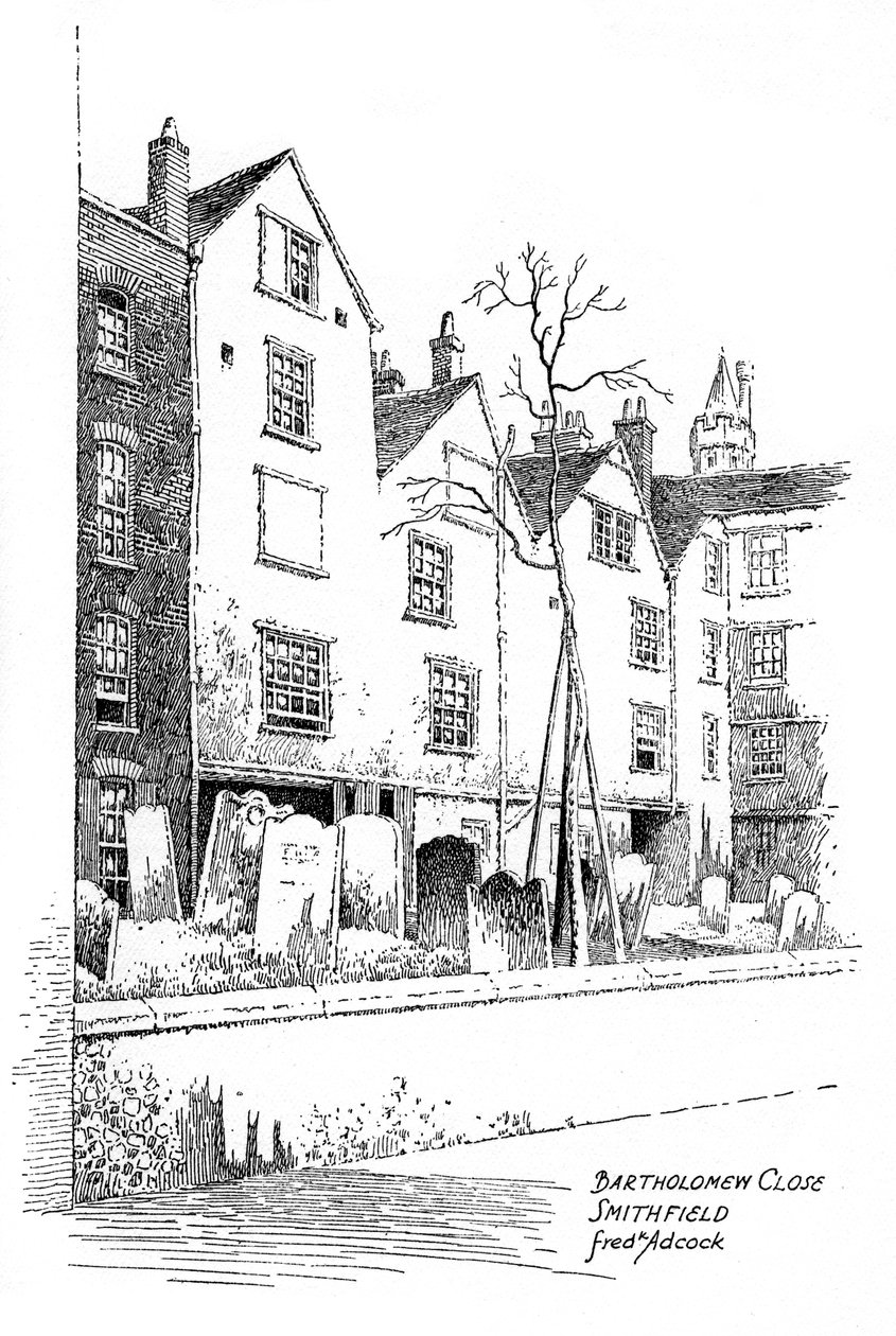Bartholomew Close, Smithfield, Londres, 1912 - Frederick Adcock