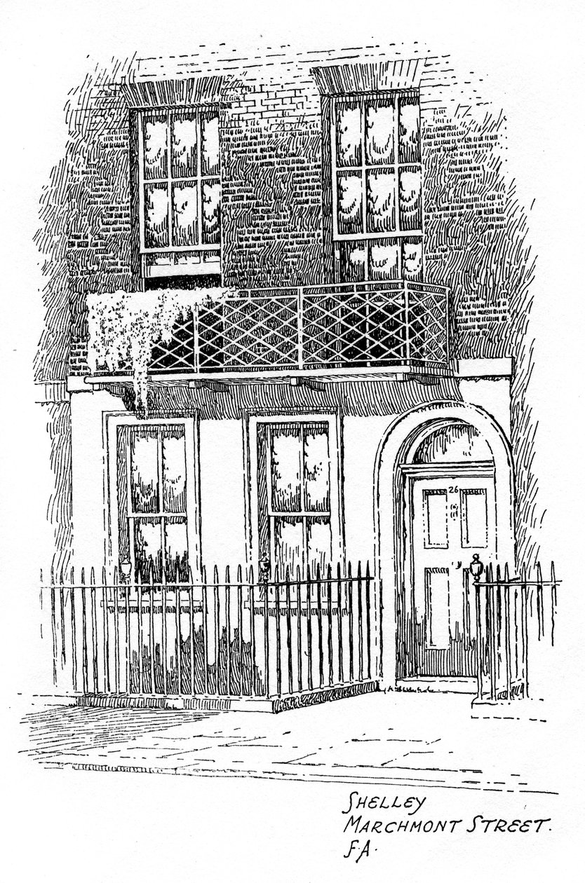 Maison de Percy Bysshe Shelley, Marchmont Street, Bloomsbury, Londres, 1912 - Frederick Adcock