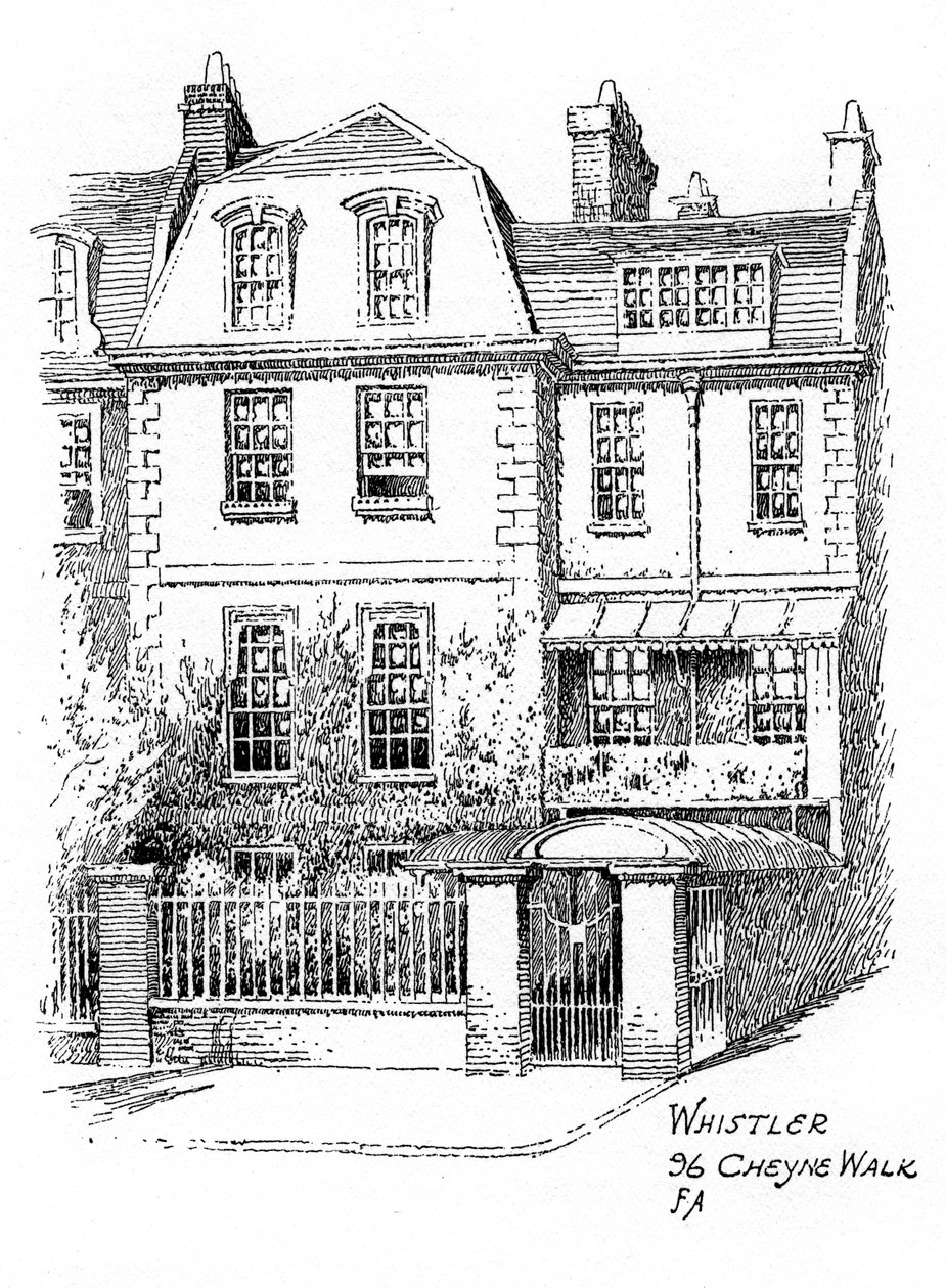 Maison de Whistler, 96 Cheyne Walk, Chelsea, Londres, 1912 - Frederick Adcock