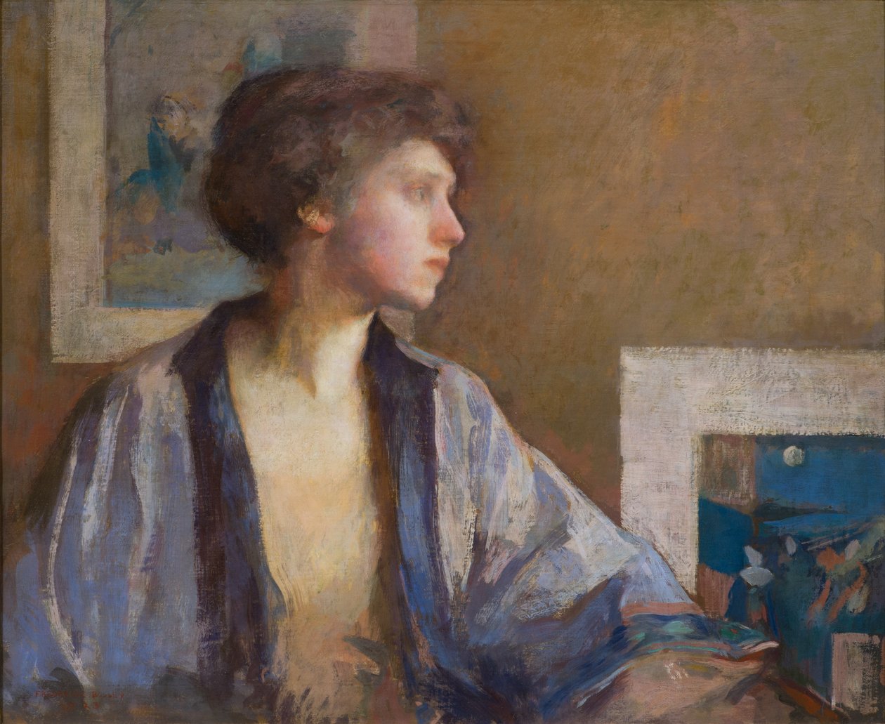 Le Kimono bleu par Frederick Andrew Bosley - Frederick Andrew Bosley