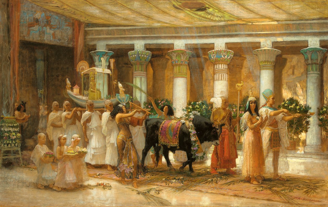 La Procession du Taureau Sacré, Apis, vers 1879 - Frederick Arthur Bridgman