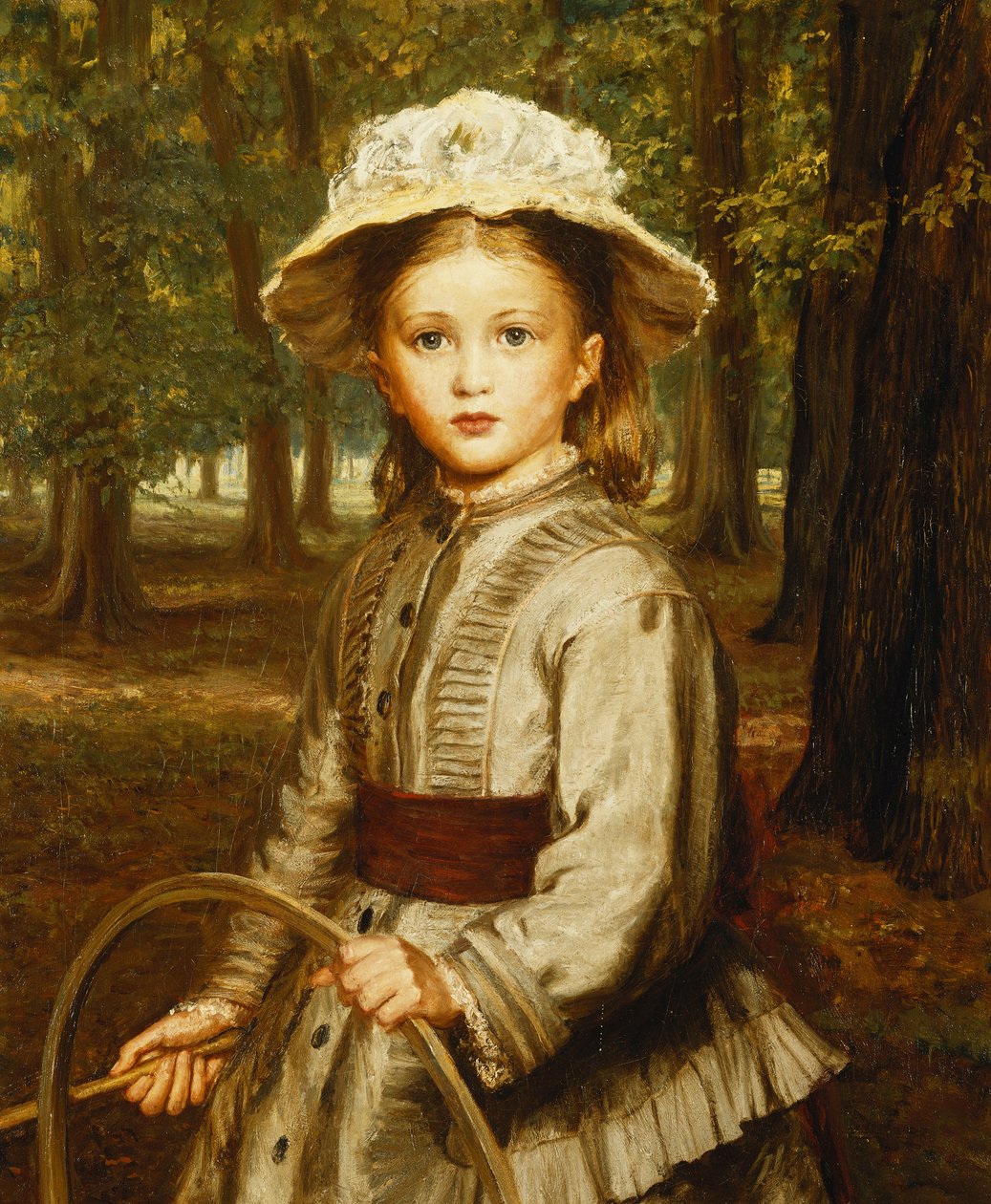 Une jeune fille jouant avec un cerceau - Frederick Bacon Barwell