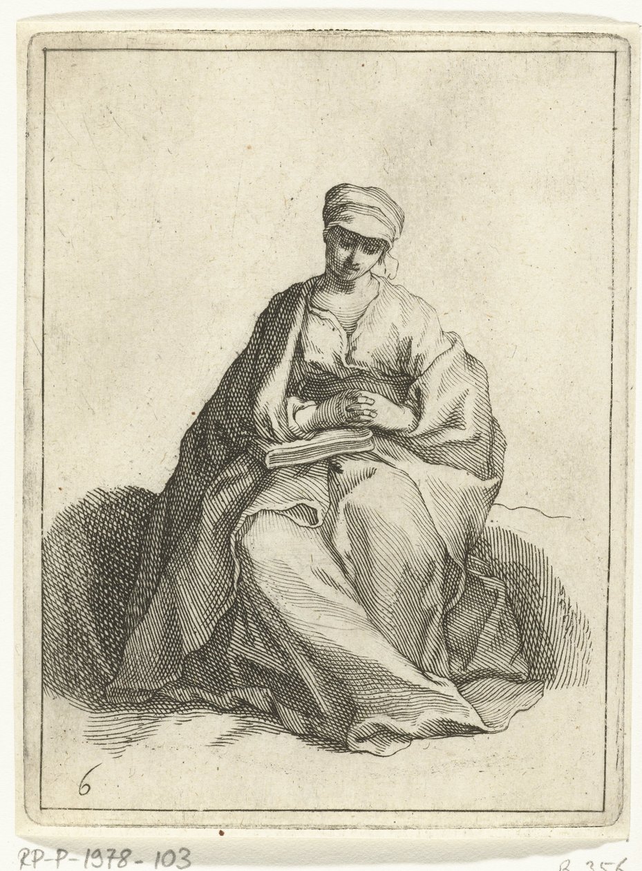 Femme assise en prière - Frederick Bloemaert