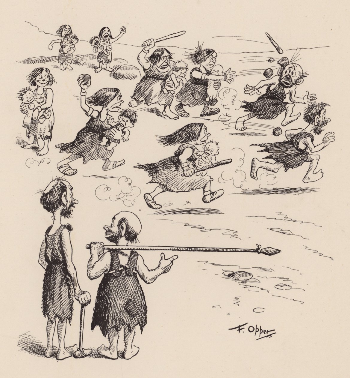 Nos ancêtres antédiluviens par F Opper : Numéro onze (litho) - Frederick Burr Opper