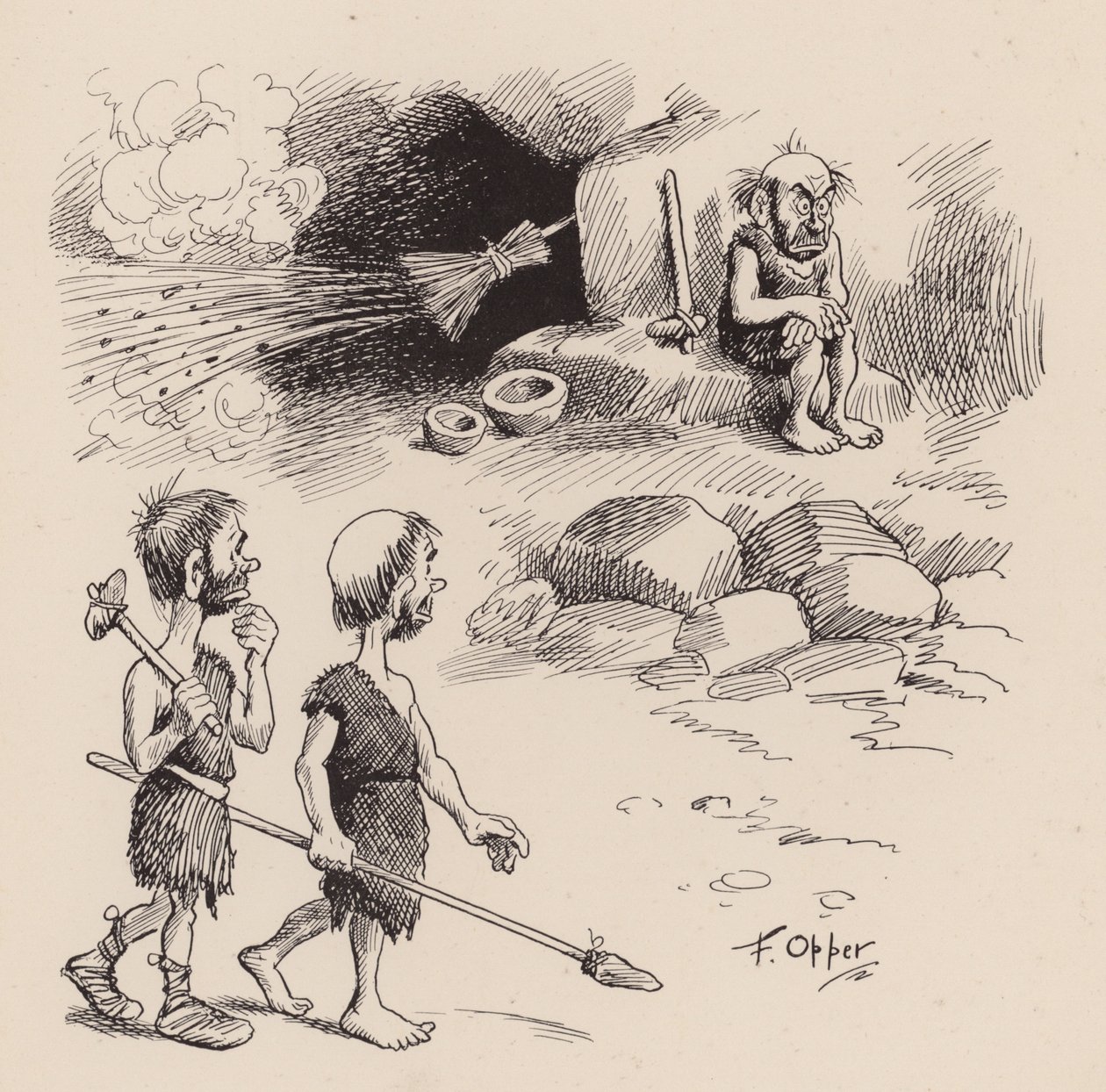 Nos ancêtres antédiluviens par F Opper : Numéro trente-trois (litho) - Frederick Burr Opper