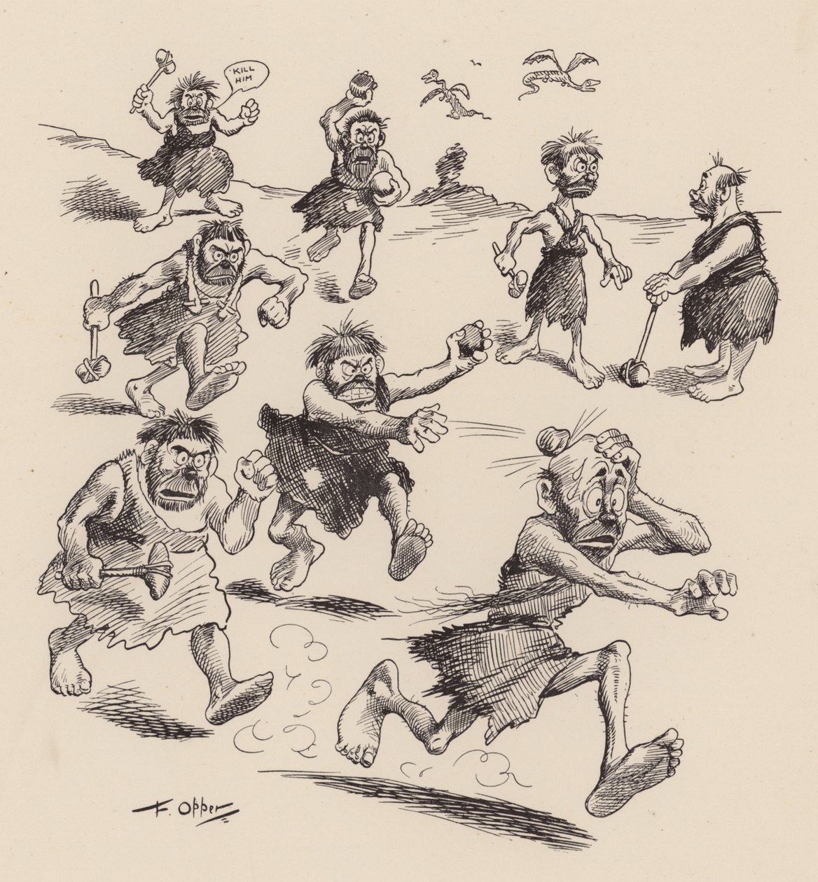 Nos ancêtres antédiluviens par F Opper : Numéro vingt-cinq (litho) - Frederick Burr Opper