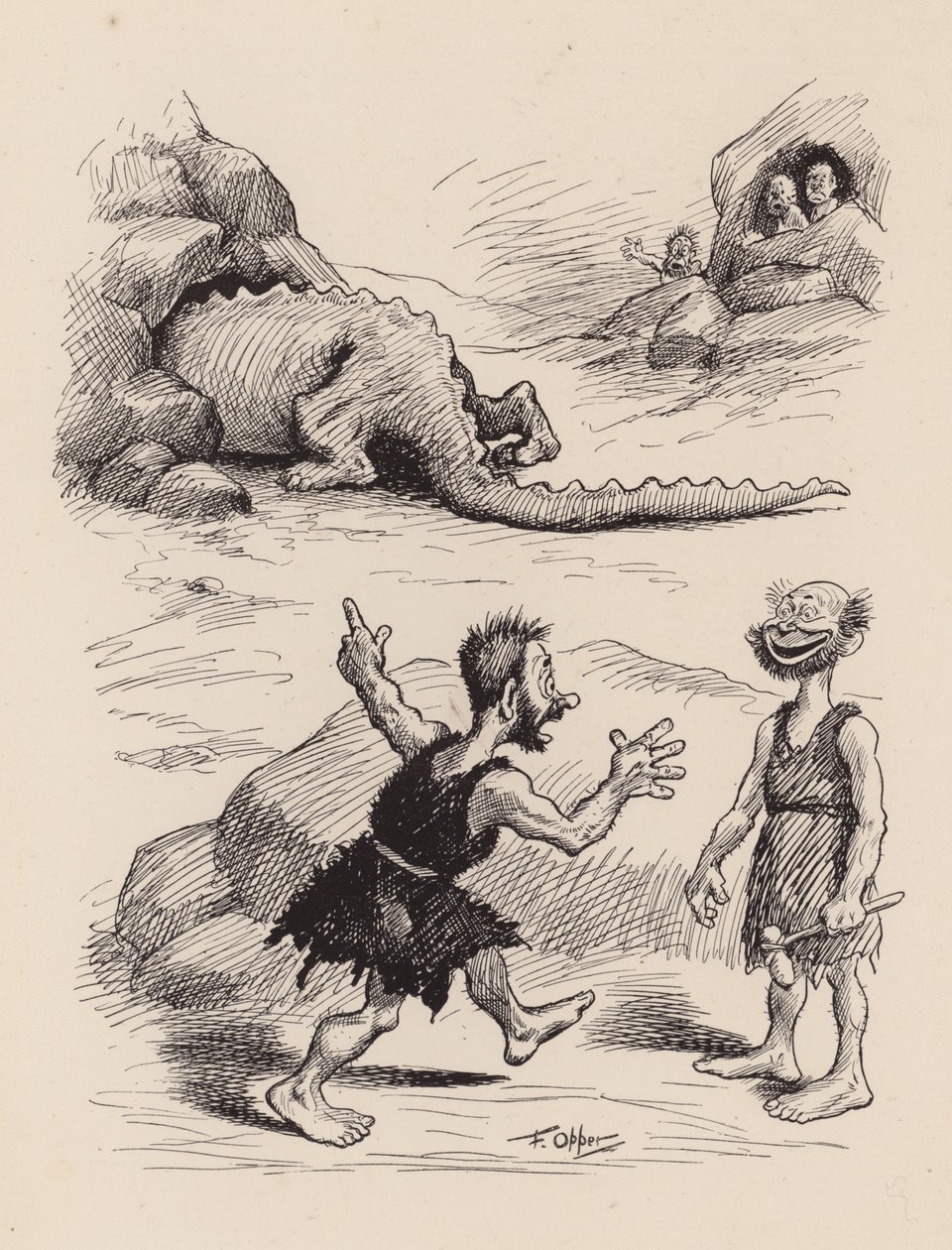 Nos ancêtres antédiluviens par F Opper : Numéro vingt et un (litho) - Frederick Burr Opper