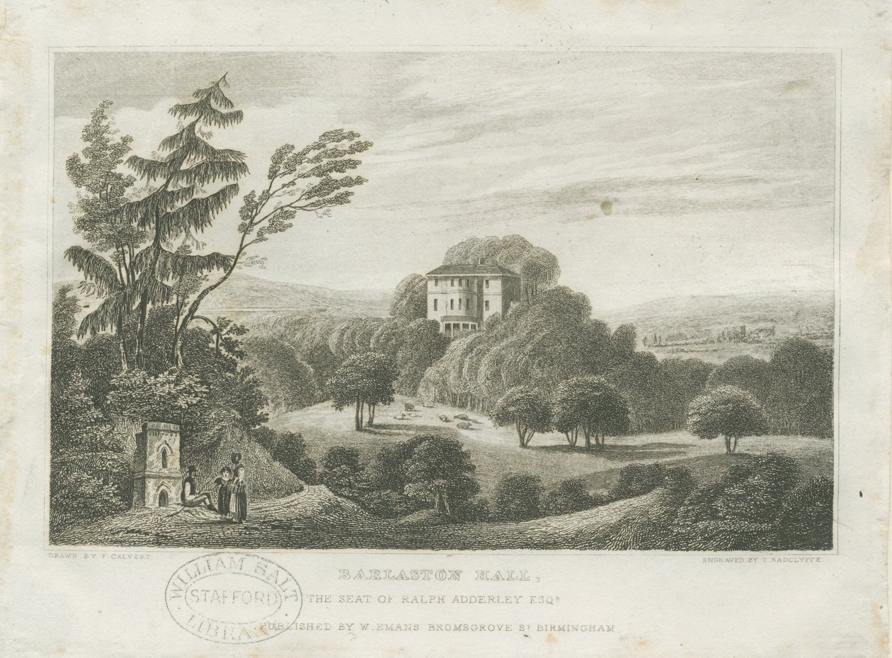Barlaston Hall (gravure) - Frederick Calvert