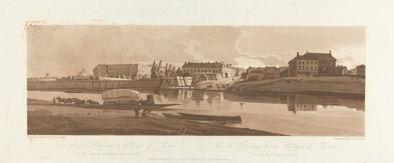 Vue du palais et du village de Choisi, sur les rives de la Seine 1803 ; Planche 14 des Vues de Paris, le volume Emanuel traçage de la planche B1981.25.2623 - Frederick Christian Lewis the Elder
