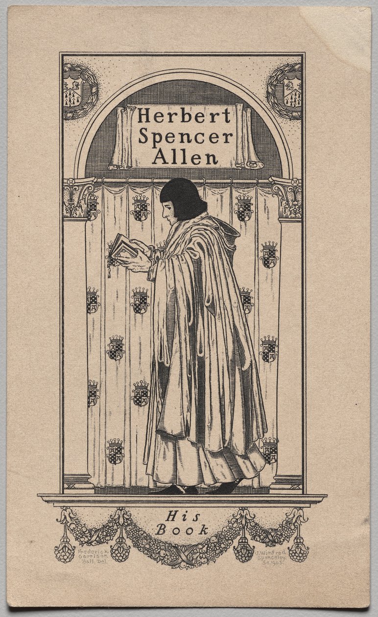 Ex-libris : Herbert Spencer Allen, son livre inscrit - Frederick Garrison Hall
