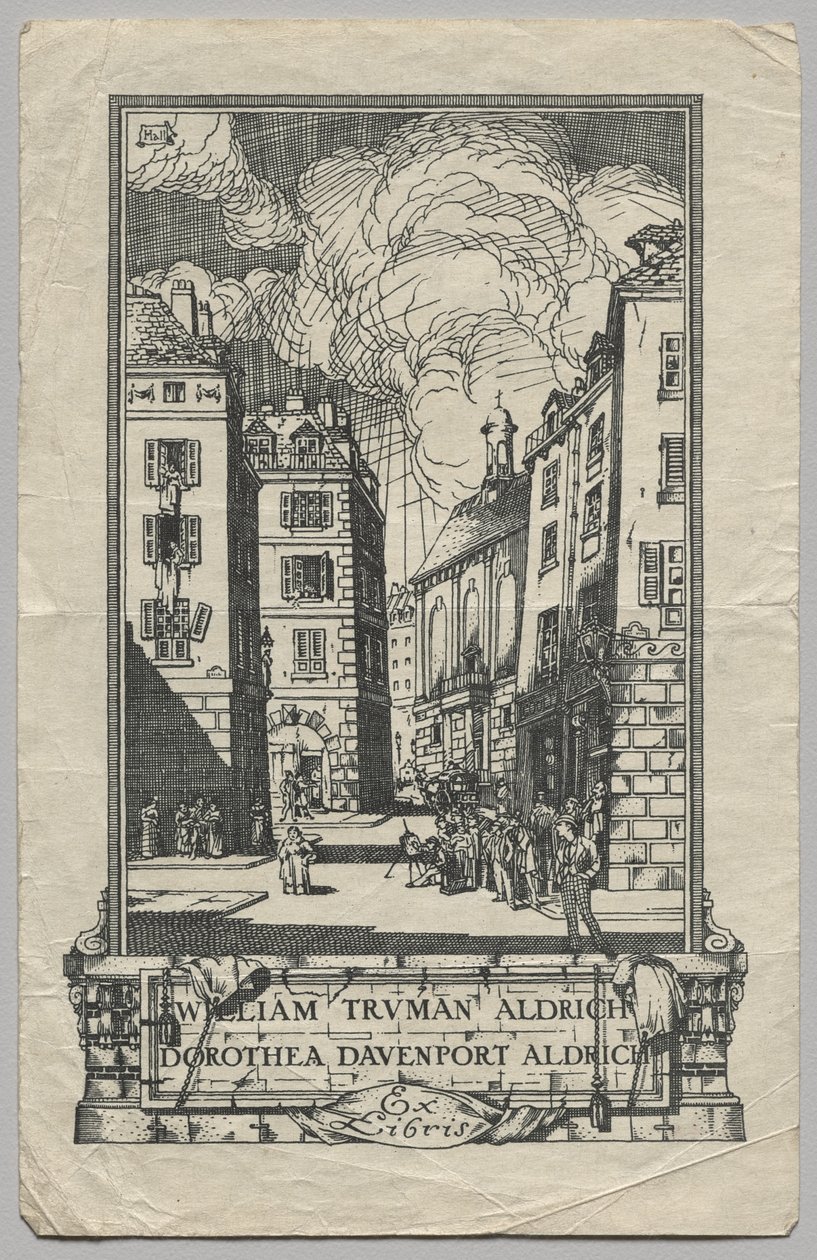 Ex-libris : William Truman Aldrich et Dorthea Davenport Aldrich, inscrit - Frederick Garrison Hall