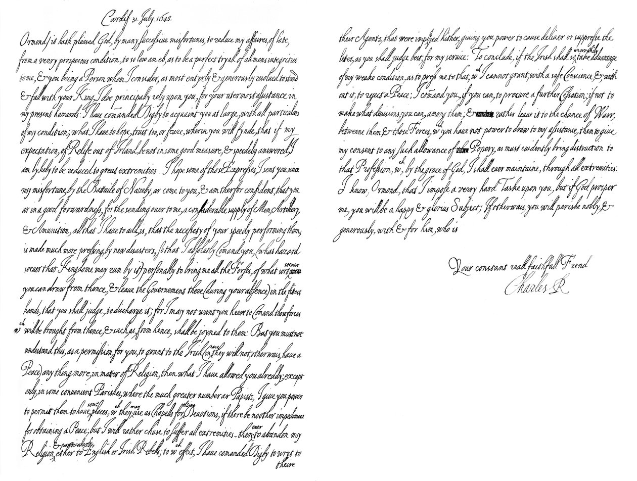 Lettre de Charles Ier, roi d