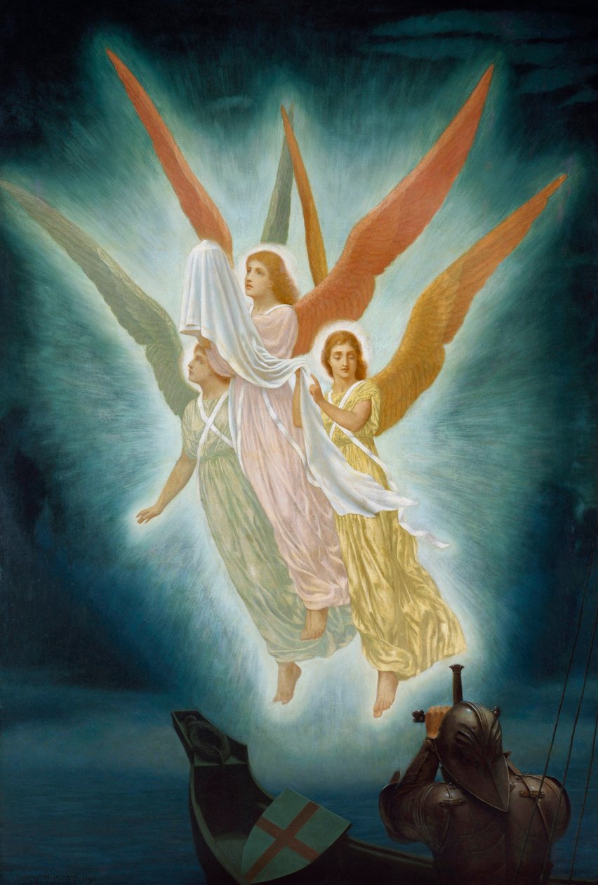 La vision de Lancelot sur le Saint Graal - Frederick Hamilton Jackson