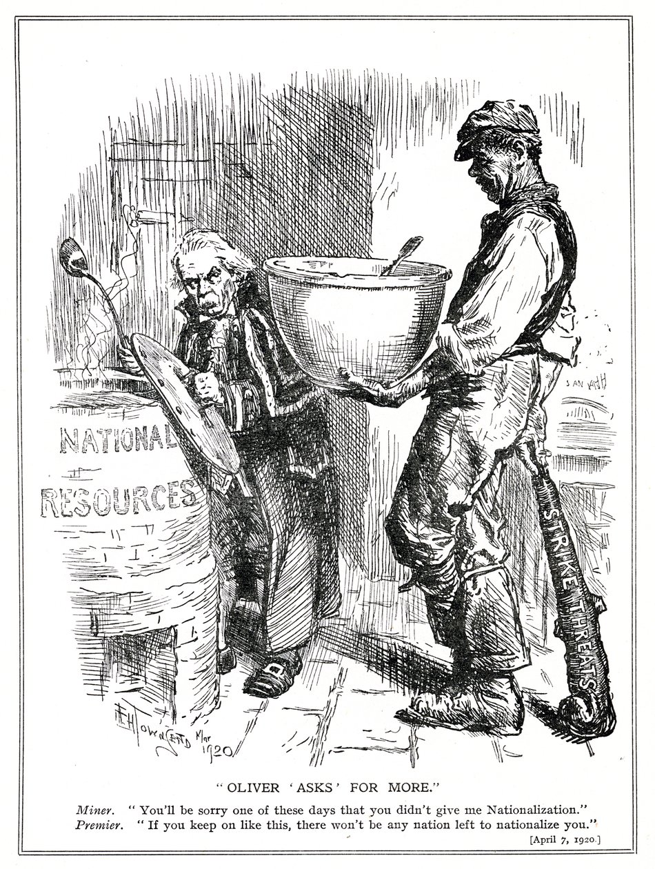 Lloyd George face aux menaces de grève des mineurs, avril 1920 - Frederick Henry Townsend