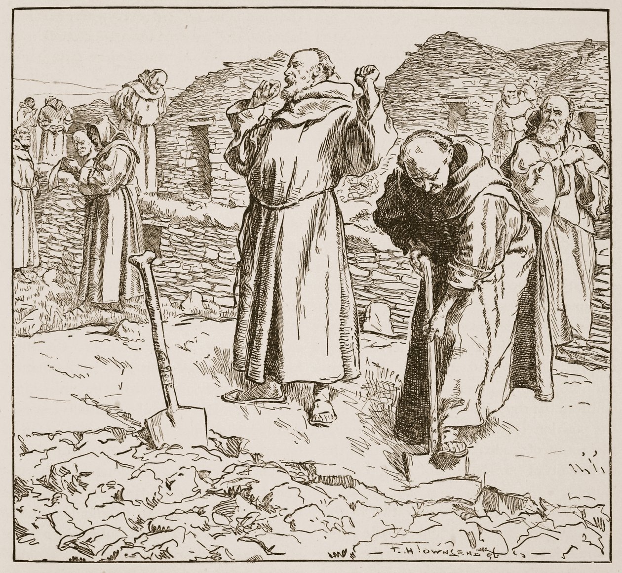 Agriculture monastique, illustration de 'The Church of England: A ...