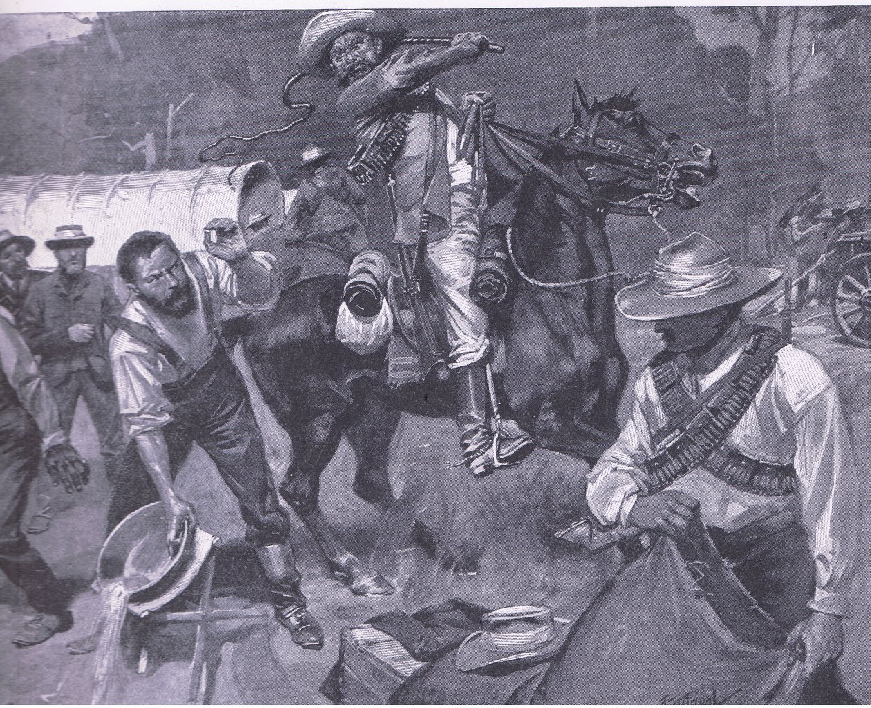 Traitement des émissaires de paix par les Boers : Le flagellation de Margendaal, d
