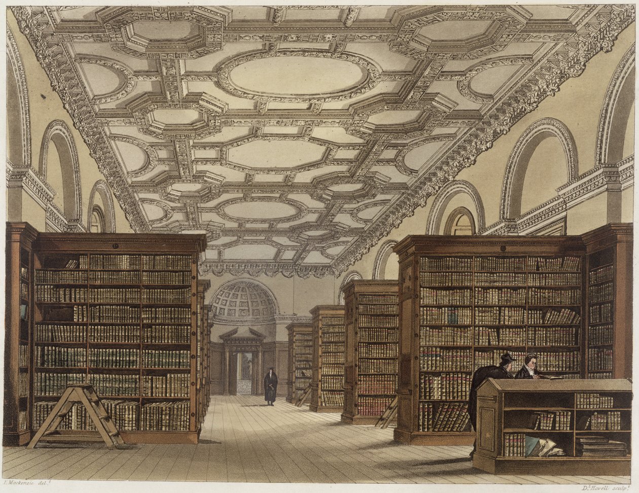 Intérieur de la bibliothèque publique, Cambridge, de 
