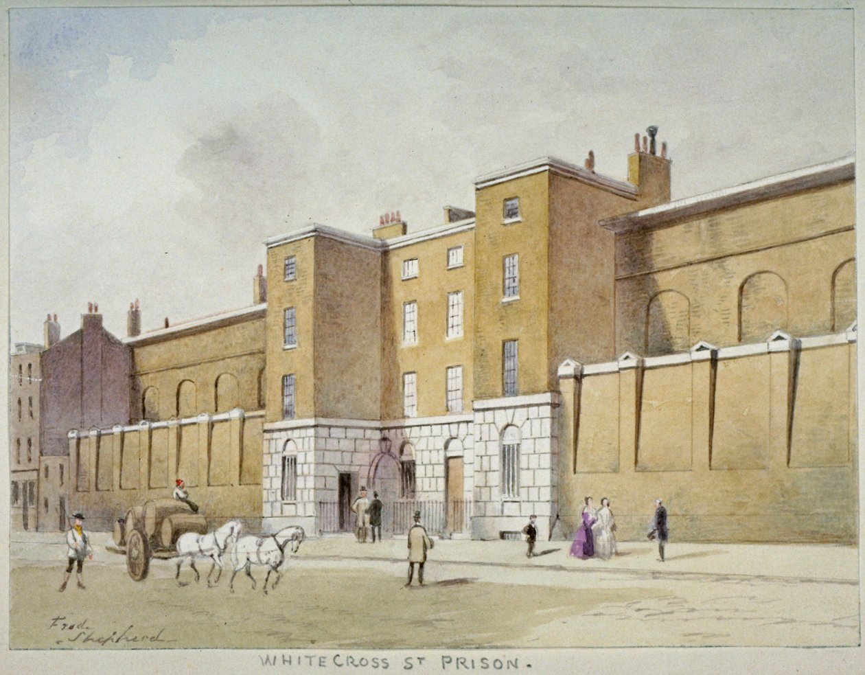 Vue de la prison de Whitecross Street pour débiteurs, Londres - Frederick Napoleon Shepherd