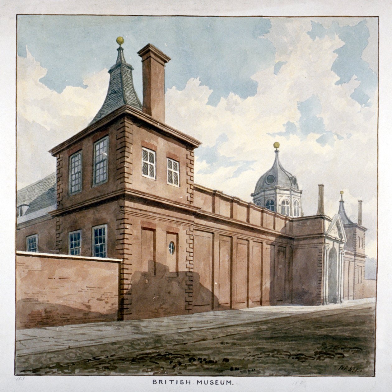 Vue du British Museum, Bloomsbury, Londres, vers 1807 - Frederick Nash
