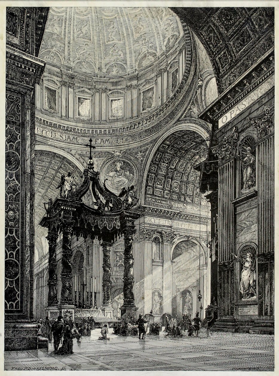 Basilique Saint-Pierre, Rome, Italie, vue intérieure, 1878 - Frederick P Dinkelberg