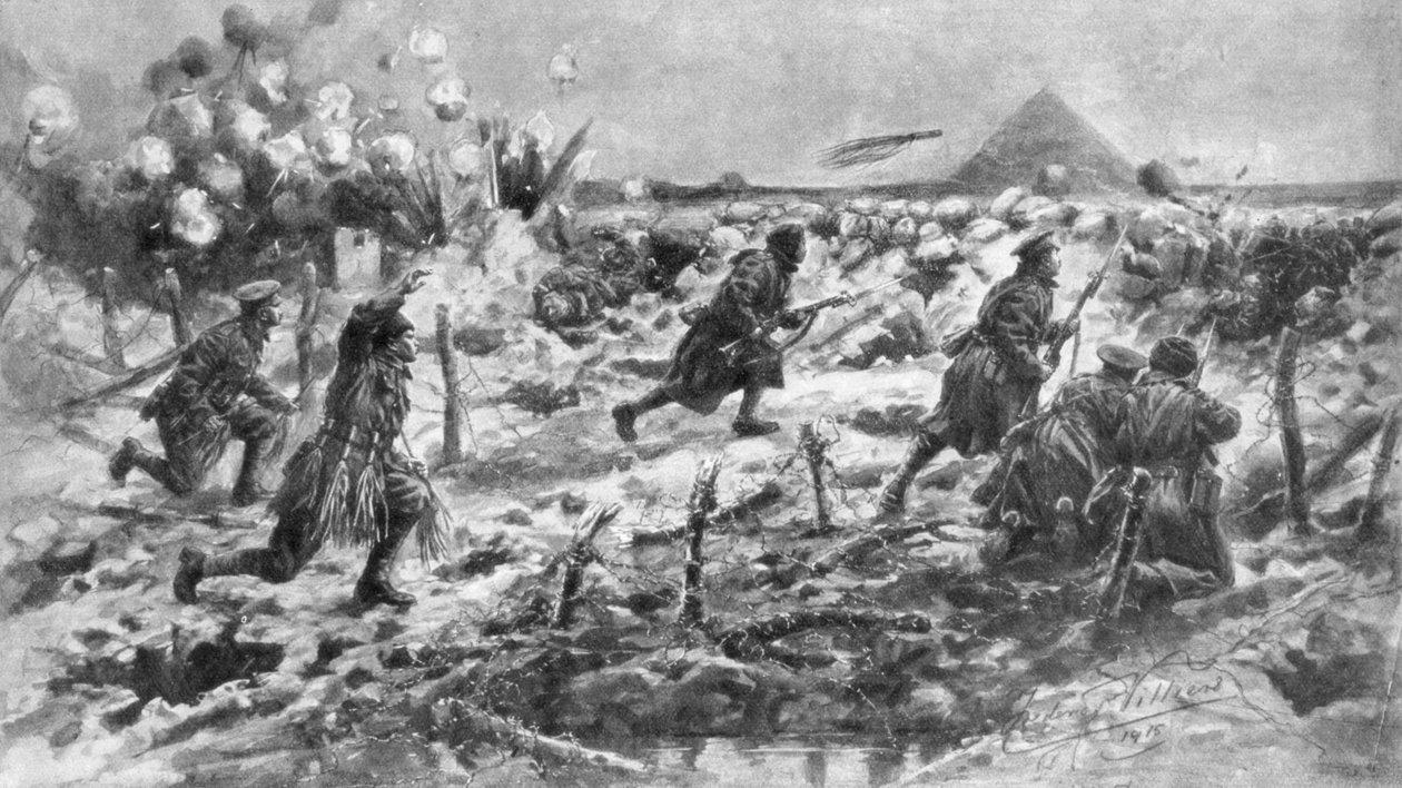 Attaque britannique à la baïonnette et à la grenade, Neuve-Chapelle, France, 10 mars 1915, 1926 - Frederick Villiers